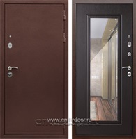 Входная металлическая дверь Сенатор Практик 3К Зеркало ФЛЗ-120 (Медный антик / Венге)
