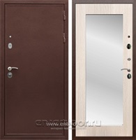 Входная металлическая дверь Сенатор Практик 3К Зеркало Оптима (Медный антик / Дуб белёный)