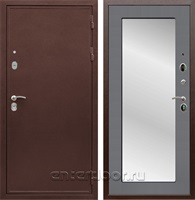 Входная металлическая дверь Сенатор Практик 3К Зеркало Оптима (Медный антик / Графит софт)