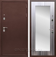 Входная металлическая дверь Сенатор Практик 3К Зеркало Оптима (Медный антик / Сандал серый)