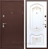Входная дверь Триумф 3К ФЛ-317 (Медный антик / Белый патина Золото)