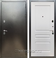 Входная металлическая дверь Сенатор Практик 3К ФЛ-243 (Антик серебро / Белый матовый)