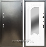 Входная металлическая дверь Сенатор Практик 3К Зеркало ФЛЗ-147 (Антик серебро / Белый ясень)