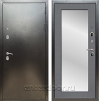 Входная металлическая дверь Сенатор Практик 3К Зеркало Оптима (Антик серебро / Графит софт)
