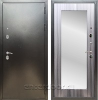 Входная металлическая дверь Сенатор Практик 3К Зеркало Оптима (Антик серебро / Сандал серый)