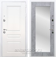Входная металлическая дверь Армада Премиум Н Зеркало Пастораль (Белый / Бетон тёмный)