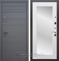 Входная дверь Армада Италия с зеркалом Пастораль (Графит софт / Белый матовый)