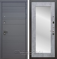 Входная дверь Армада Италия с зеркалом Пастораль (Графит софт / Бетон тёмный)