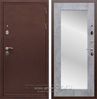 Входная дверь Триумф 3К с зеркалом Оптима (Медный антик / Бетон тёмный)