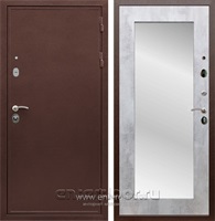 Входная дверь Триумф 3К с зеркалом Оптима (Медный антик / Бетон светлый)