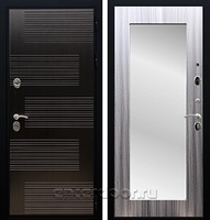 Входная металлическая дверь Армада Премиум 185 с Зеркалом Пастораль (Венге / Сандал серый)