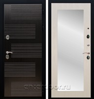 Входная металлическая дверь Армада Премиум 185 с Зеркалом Пастораль (Венге / Лиственница беж)