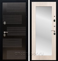 Входная металлическая дверь Армада Премиум 185 с Зеркалом Пастораль (Венге / Дуб беленый)