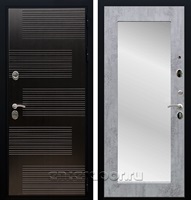 Входная металлическая дверь Армада Премиум 185 с Зеркалом Пастораль (Венге / Бетон темный)