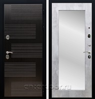 Входная металлическая дверь Армада Премиум 185 с Зеркалом Пастораль (Венге / Бетон светлый)