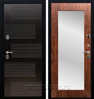 Входная металлическая дверь Армада Премиум 185 с Зеркалом Пастораль (Венге / Береза мореная)