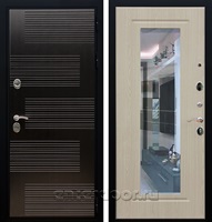 Входная металлическая дверь Армада Премиум 185 с Зеркалом ФЛЗ-120 (Венге / Дуб беленый)