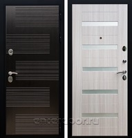 Входная металлическая дверь Армада Премиум 185 СБ-14 (Венге / Сандал белый) стекло матовое