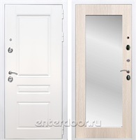 Входная металлическая дверь Армада Премиум Н Зеркало Пастораль (Белый / Дуб белёный)