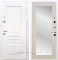 Входная металлическая дверь Армада Премиум Н Зеркало Пастораль (Белый / Лиственница беж)