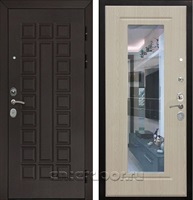 Входная металлическая дверь Армада Сенатор Cisa с Зеркалом (Венге / Дуб беленый)