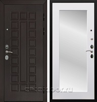 Входная металлическая дверь Армада Сенатор Cisa с Зеркалом Пастораль (Венге / Белый матовый)