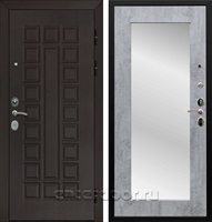 Входная металлическая дверь Армада Сенатор Cisa с Зеркалом Пастораль (Венге / Бетон тёмный)