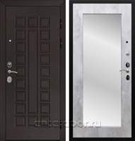 Входная металлическая дверь Армада Сенатор Cisa с Зеркалом Пастораль (Венге / Бетон светлый)