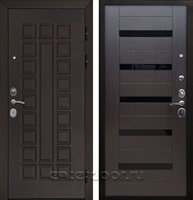 Входная металлическая дверь Армада Сенатор Cisa СБ-14 стекло Черное (Венге / Венге)
