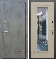 Входная стальная дверь Армада 22 Зеркало ФЛЗ-120 (Бетон тёмный / Дуб беленый)