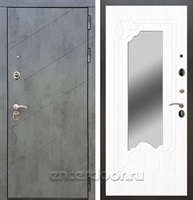Входная стальная дверь Армада 22 Зеркало ФЛЗ-147 (Бетон тёмный / Белый ясень)