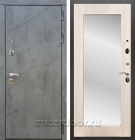 Входная стальная дверь Армада 22 Зеркало Пастораль (Бетон тёмный / Дуб беленый)