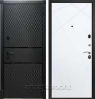 Входная стальная дверь Армада 15 ФЛ-291 (Чёрный кварц / Белый матовый)