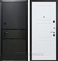 Входная стальная дверь Армада 15 ФЛ-3 (Чёрный кварц / Белый матовый)