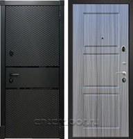 Входная стальная дверь Армада 15 ФЛ-3 (Чёрный кварц / Сандал серый)