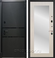 Входная стальная дверь Армада 15 Зеркало Пастораль (Чёрный кварц / Лиственница беж)