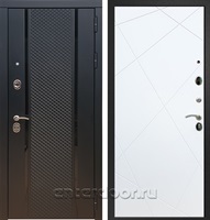 Входная дверь Армада Престиж ФЛС-500 ФЛ-291 (Чёрный кварц / Белый матовый)