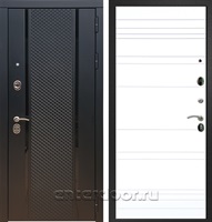 Входная стальная дверь Армада 25 ФЛ-316 (Чёрный кварц / Белый матовый)