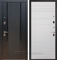 Входная стальная дверь Армада 25 ФЛ-316 (Чёрный кварц / Белый ясень)