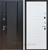 Входная стальная дверь Армада 25 ФЛ-3 (Чёрный кварц / Белый матовый)