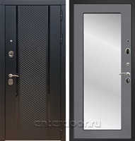 Входная стальная дверь Армада 25 Зеркало Пастораль (Чёрный кварц / Графит софт)