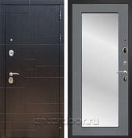 Входная стальная дверь Армада 20 Зеркало Пастораль (Венге / Графит софт)