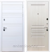 Входная металлическая дверь Армада 14 ФЛ-243 (Белый матовый / Лиственница беж)