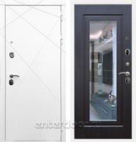 Входная металлическая дверь Армада 13 с зеркалом ФЛЗ-120 (Белый / Венге)