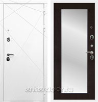 Входная дверь Армада Лофт с зеркалом 2XL (Белый матовый / Венге)