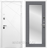 Входная дверь Армада Лофт с зеркалом 2XL (Белый матовый / Графит софт)