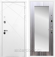 Входная дверь Армада Лофт с зеркалом 2XL (Белый матовый / Сандал серый)