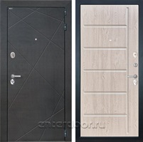Входная металлическая дверь Интекрон Сенатор Лучи ФЛ-102 (Венге распил кофе / Сосна белая)