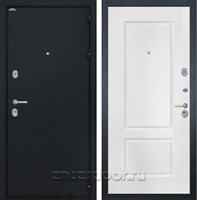 Входная стальная дверь Интекрон Греция 3К КВ-2 (Черный шелк / Белый матовый)