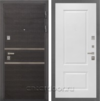 Входная металлическая дверь Интекрон Неаполь 3К Альба (Лен Сильвер / Белый RAL 9003)